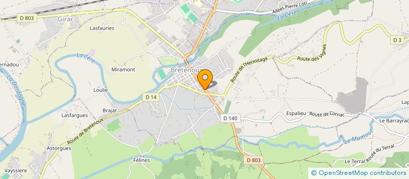 localisation de l'entreprise SOLIDARITE BRETENOUX  CERE ET DORDOGNE  BRETENOUX