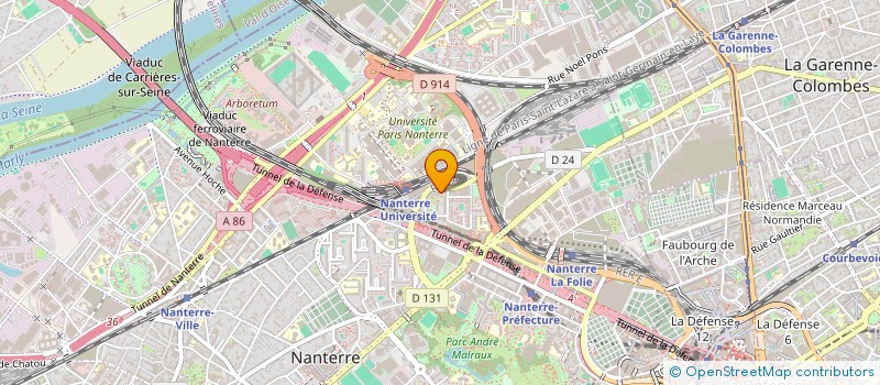 localisation de l'entreprise SOLIDARITE D'UNE RIVE A L AUTRE (SRA)  NANTERRE