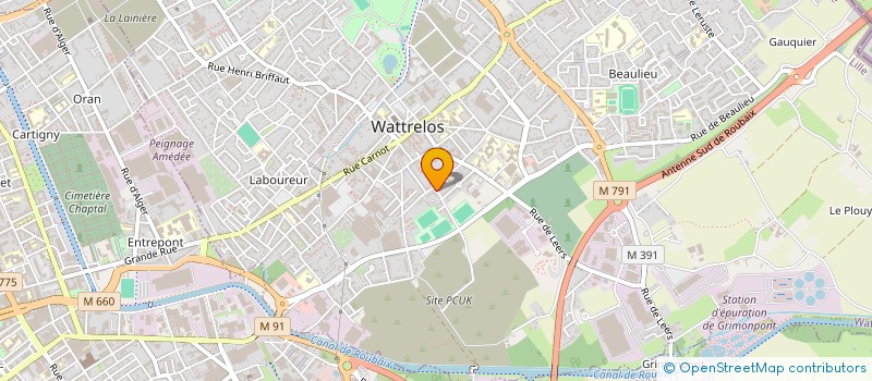 localisation de l'entreprise SOLIDARITE-FRATERNITE TOUS POUR LE RUGBY  WATTRELOS