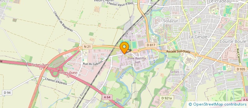 localisation de l'entreprise SOLS BETON MIDI PYRENEES  TARBES
