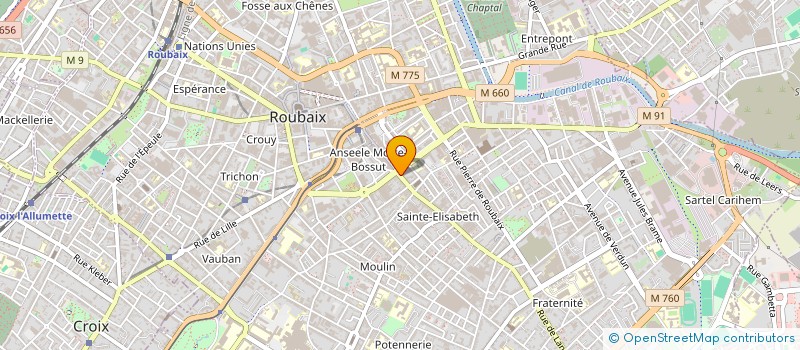 localisation de l'entreprise SOLUTIONS à ROUBAIX