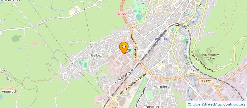 localisation de l'entreprise SOLUTIONS BUREAUTIQUES ET SERVICES SUD MASSIF CENTRAL à AURILLAC