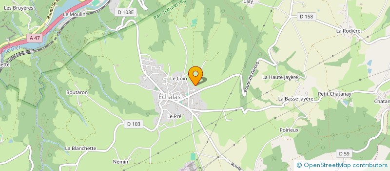 localisation de l'entreprise SOLYFERM à ECHALAS