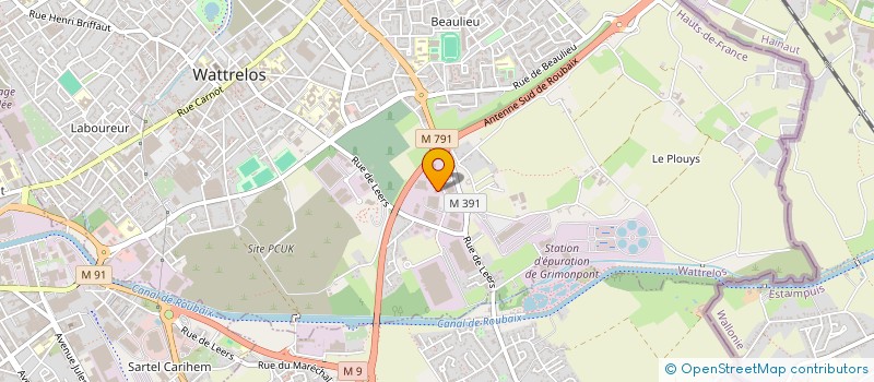 localisation de l'entreprise SOMATEC à WATTRELOS