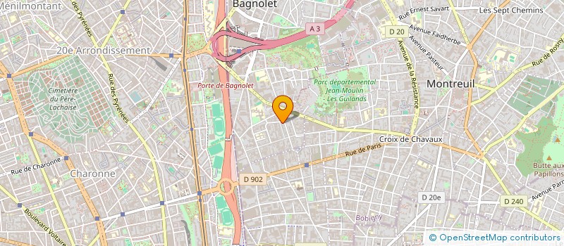 localisation de l'entreprise SONICK à BAGNOLET
