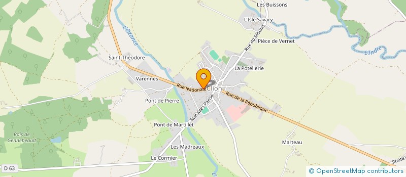 localisation de l'entreprise SONOR 36 à CLION
