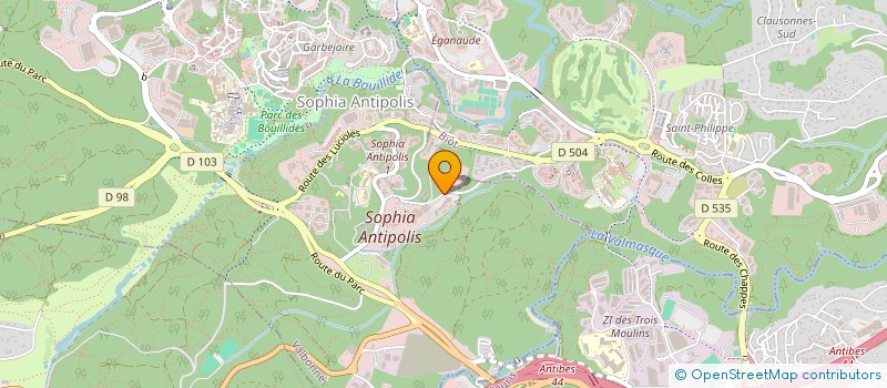 localisation de l'entreprise SOPHIA ANTIPOLIS 2014  VALBONNE