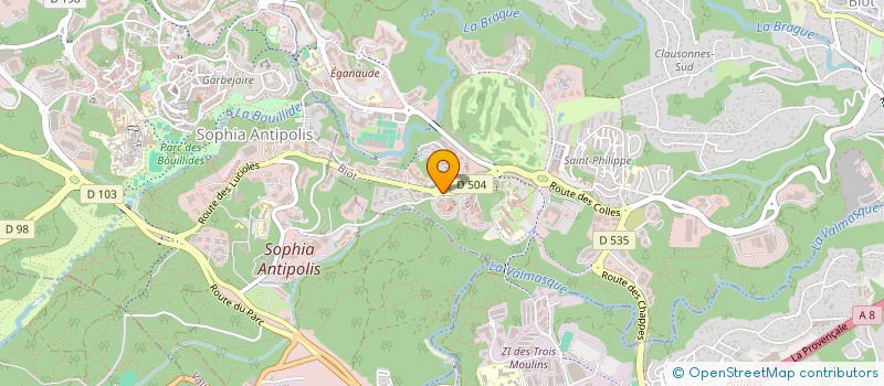 localisation de l'entreprise SOPHIA ETUDES TRAVAUX PUBLICS à BIOT