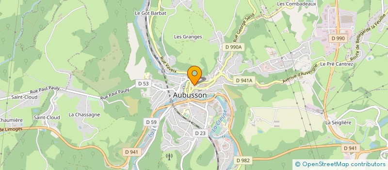 localisation de l'entreprise SOPHLORE SARL à AUBUSSON
