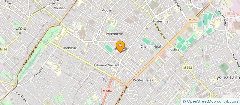 localisation de l'entreprise SORACS à ROUBAIX