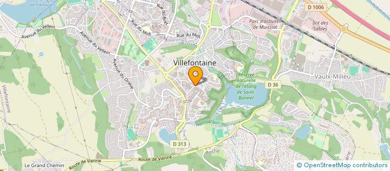 localisation de l'entreprise SORAGIC - SOCIETE RHONE-ALPINE DE GESTION D INFORMATIQUE ET DE CONSEILS  VILLEFONTAINE