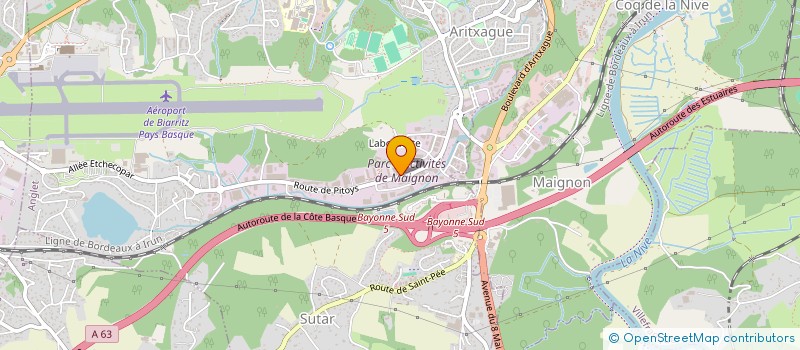 localisation de l'entreprise SORECOBA SARL à ANGLET