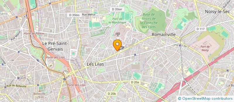 localisation de l'entreprise SOREL PEINTURE à LES LILAS