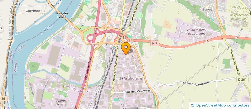 localisation de l'entreprise SORELYS à VALENCE