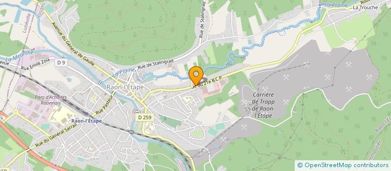 localisation de l'entreprise SOREVAL à RAON-L'ETAPE