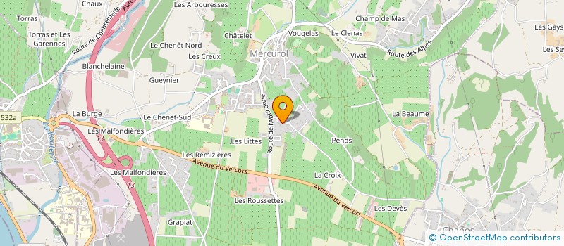 localisation de l'entreprise SORREL G  MERCUROL-VEAUNES