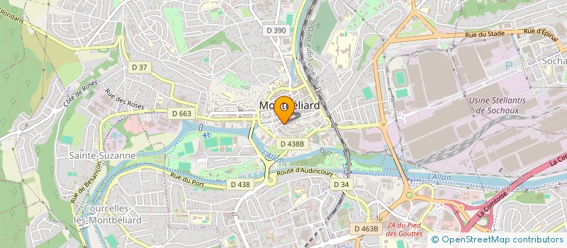 localisation de l'entreprise SOS AMITIE NORD FRANCHE COMTE à MONTBELIARD