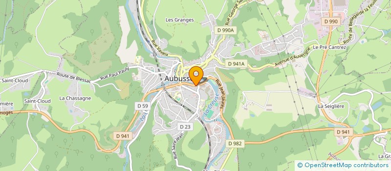 localisation de l'entreprise SOS TOUS TRAVAUX 23 à AUBUSSON