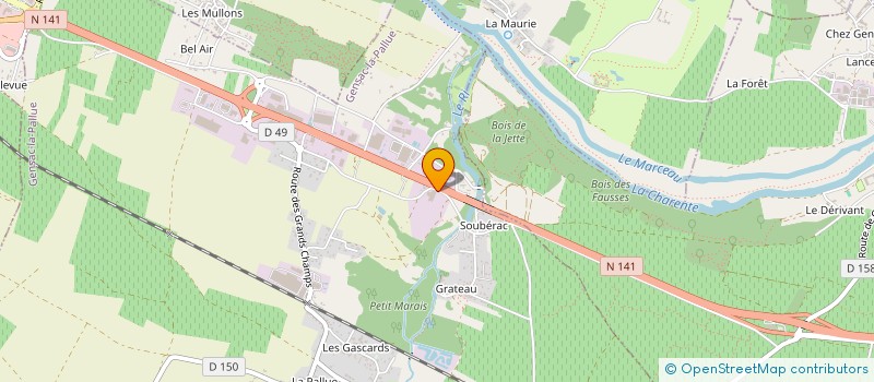 localisation de l'entreprise SOUBERAC à GENSAC-LA-PALLUE