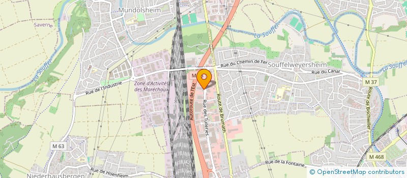 localisation de l'entreprise SOUFFEL VEHICULES INDUSTRIELS à SOUFFELWEYERSHEIM