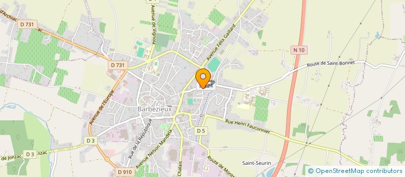 localisation de l'entreprise SOURIRE BRIAND à BARBEZIEUX-SAINT-HILAIRE