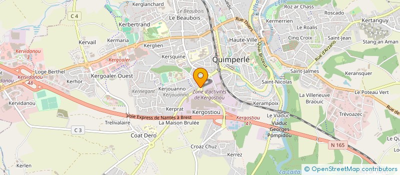 localisation de l'entreprise SOVA à QUIMPERLE
