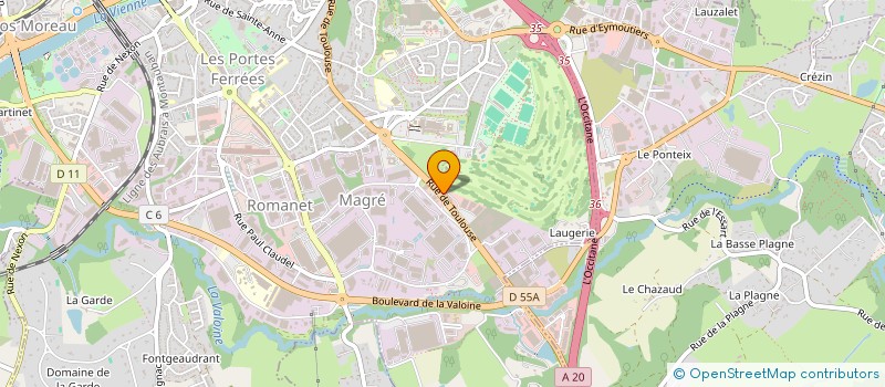 localisation de l'entreprise SOVALE à LIMOGES