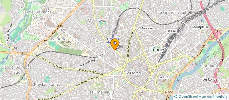 localisation de l'entreprise SOVIM COP MONTMAILLER 63 à LIMOGES