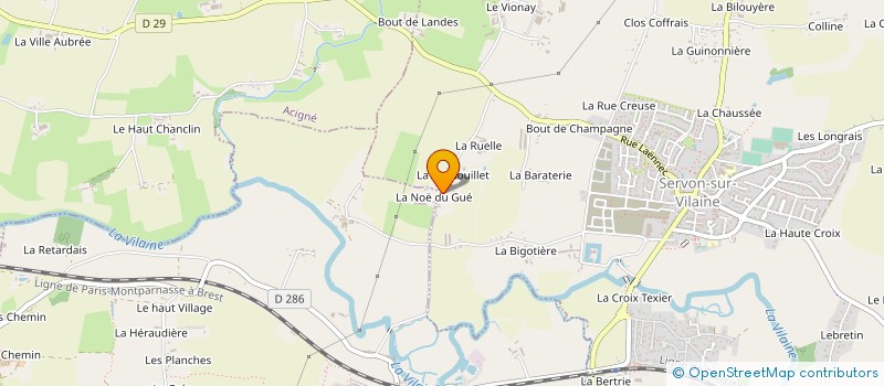 localisation de l'entreprise SP CARRELAGE  SERVON-SUR-VILAINE