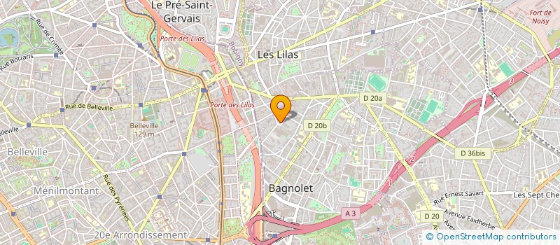 localisation de l'entreprise SPAT' SONORE à BAGNOLET