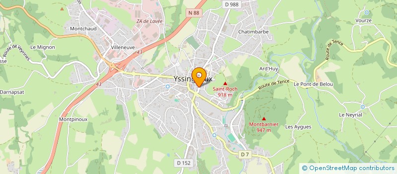 localisation de l'entreprise SPEC VALETTE SCHAER  YSSINGEAUX