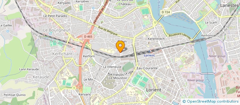 localisation de l'entreprise SPFPL DE MEDECIN RADIOLOGUE RIGAULT-GUILLEMOT  LORIENT