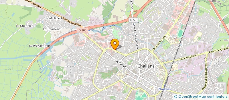 localisation de l'entreprise SPFPL DE VETERINAIRES CAVELLIER à CHALLANS