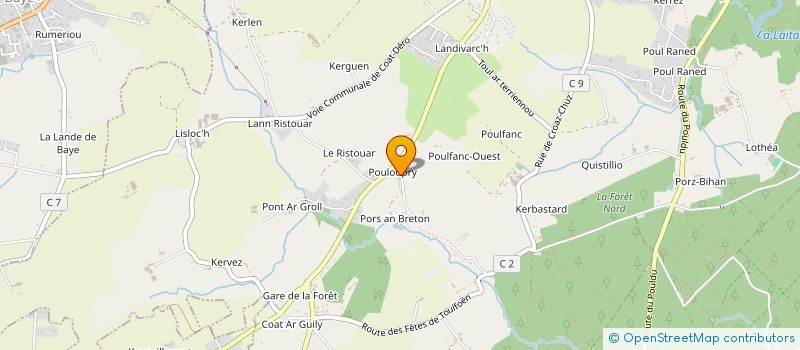 localisation de l'entreprise SPFPL DE VETERINAIRES GV2V  QUIMPERLE