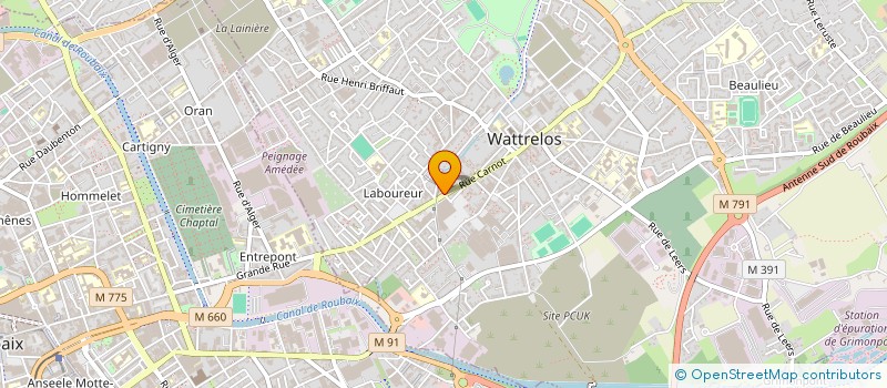 localisation de l'entreprise SPFPL LETHELLIER-BARON  WATTRELOS