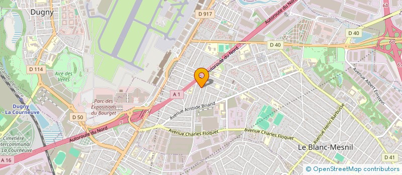localisation de l'entreprise SPITRABAT SOCIETE PARISIENNE D'INFRASTRUCTURES ET DE TRAVAUX DE BATIMENT à LE BLANC-MESNIL