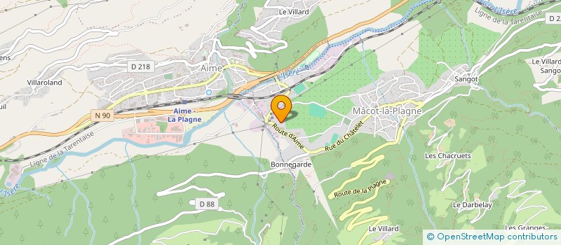 localisation de l'entreprise SPORT-GLISSE  AIME LA PLAGNE