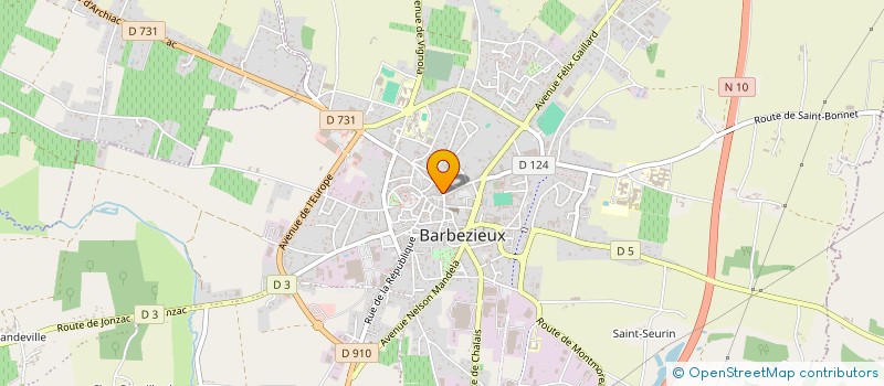 localisation de l'entreprise SPORTING CLUB BARBEZILIEN  BARBEZIEUX-SAINT-HILAIRE