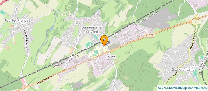 localisation de l'entreprise SPORTS ET CULTURE DU LYCEE GRANVELLE  DANNEMARIE-SUR-CRETE