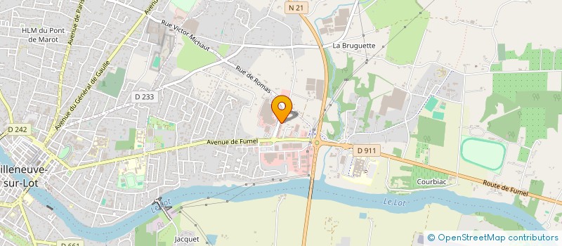 localisation de l'entreprise SPORTS ET LOISIRS INTERSPORT LA HUTTE  VILLENEUVE-SUR-LOT