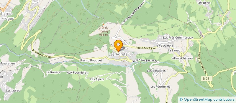 localisation de l'entreprise SPORTS MONTAGNE SERVICES  ALLEVARD