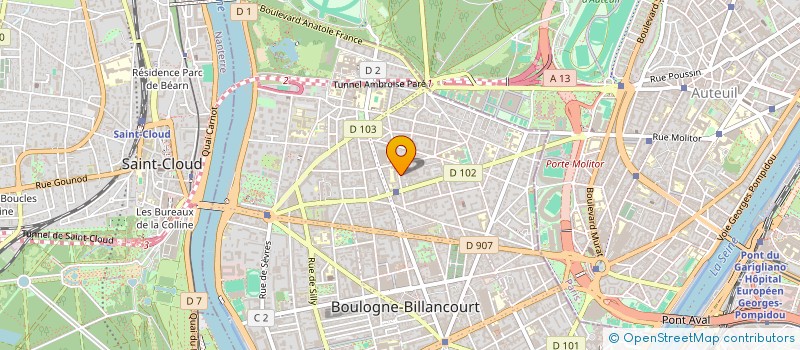 localisation de l'entreprise SQUARE DE VILLIERS à BOULOGNE-BILLANCOURT