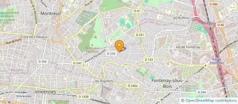 localisation de l'entreprise SQUASH ET RACQUETBALL POUR TOUS à FONTENAY-SOUS-BOIS