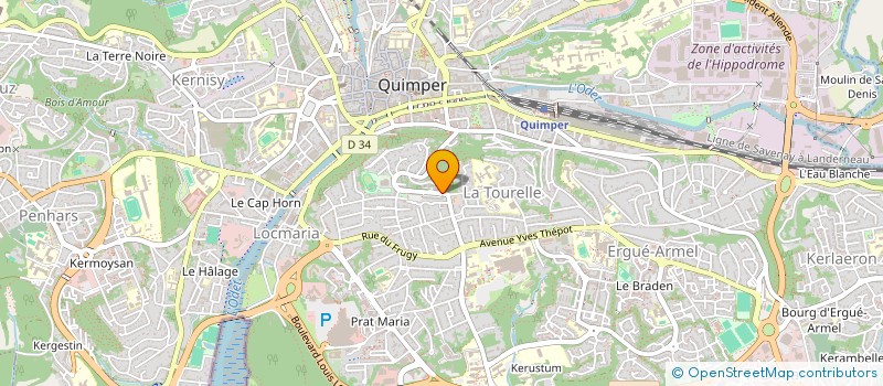 localisation de l'entreprise SQUASH QUIMPER CORNOUAILLE à QUIMPER