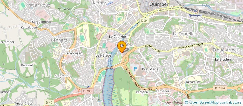 localisation de l'entreprise SQUASH QUIMPER LOCMARIA à QUIMPER