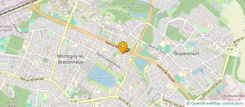 localisation de l'entreprise SQY MED 78  MONTIGNY-LE-BRETONNEUX