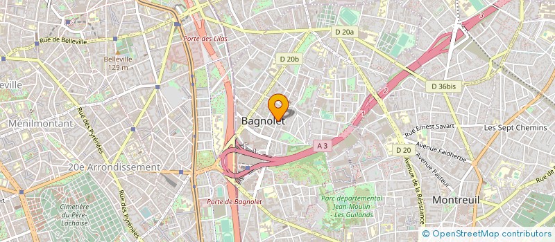 localisation de l'entreprise SR à BAGNOLET