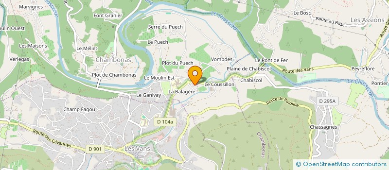 localisation de l'entreprise SR2L à CHAMBONAS