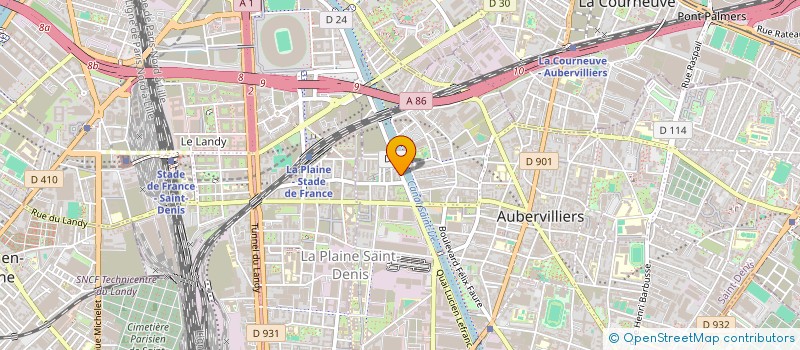 localisation de l'entreprise SRT à AUBERVILLIERS