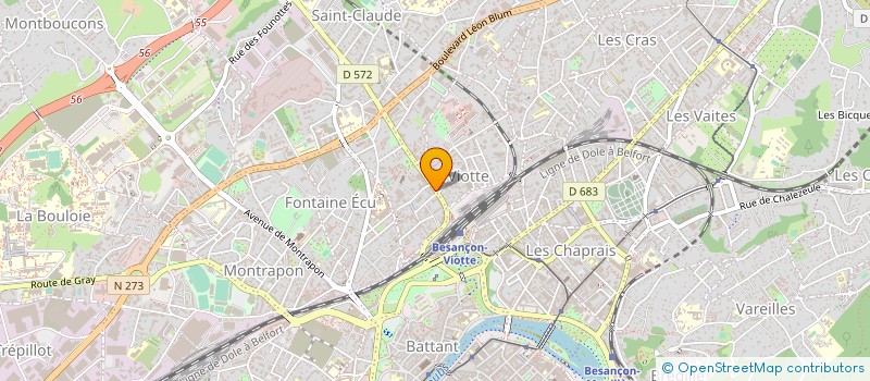 localisation de l'entreprise SS BATTERIE à BESANCON